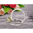 thumbnail image 4 of 2.25 Carat 7X5mm Emerald Cut Wedding Set Champagne Diamond Moissanite Engagement Ring With Matching Band On 10K White Gold, Promise Ring, Anniversary Ring, 4 of 5