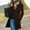 *Brown, variant on Women's Mid Length Stand Collar Coat ,Button Up Trench Coat,Fall Winter Fashion Overcoat Brown,Womens Plus XXL