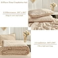 thumbnail image 3 of RYNGHIPY Boho 3-Piece Khaki Pom Fringe Comforter Bedding Sets, Queen, 3 of 10