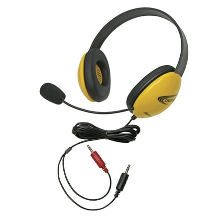 UPC: 0610356831946 | Califone Listening First 2800YL-AV Over-Ear Stereo Headset with Gooseneck Microphone  Dual 3.5mm Plug  Yellow  Each