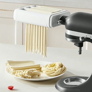 KFFKFF Pasta Maker Attachment for All Kitchenaid Mixers, Kitchen Aid Stand Mixer Accessories 3 In 1 Including Dough Roller Spaghetti Cutter Fettuccine