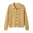 thumbnail image 4 of Sahpxhe Womens Cardigan Sweaters Loose Collared Long Sleeve Button up Knit Cardigan Casual Warm Sweater Coat for Fall Beige XXL, 4 of 6