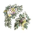 thumbnail image 1 of 2Pcs Artificial Wreath Decorated Wall Hanging Handmade Flower Swag Photo Props Ornament Simulation Garland Wedding Arch Flower for Holiday , Style C, 1 of 8