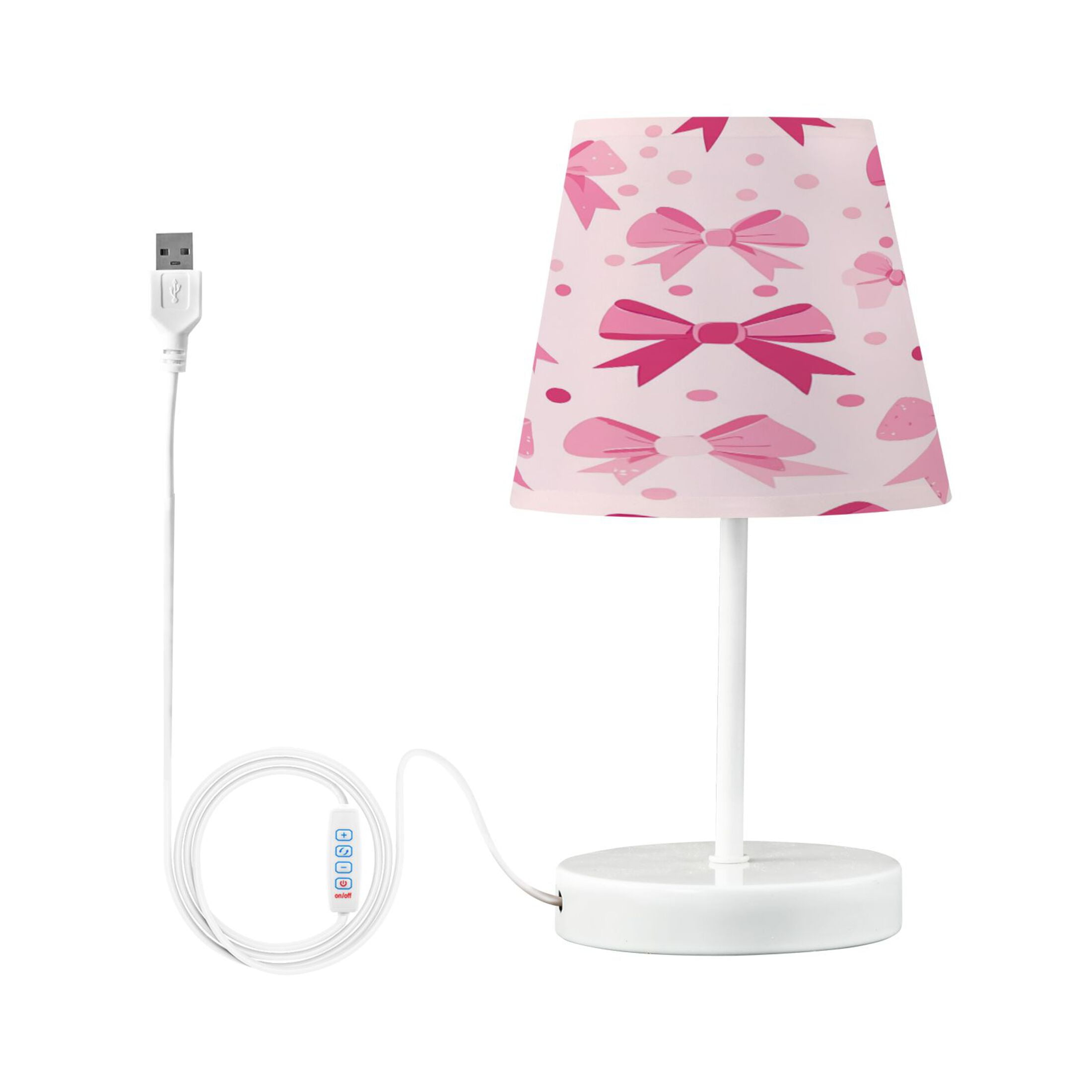 BZSMCE Table Lamp Creative Pink Bowknot Pattern Simple Pattern Night Light