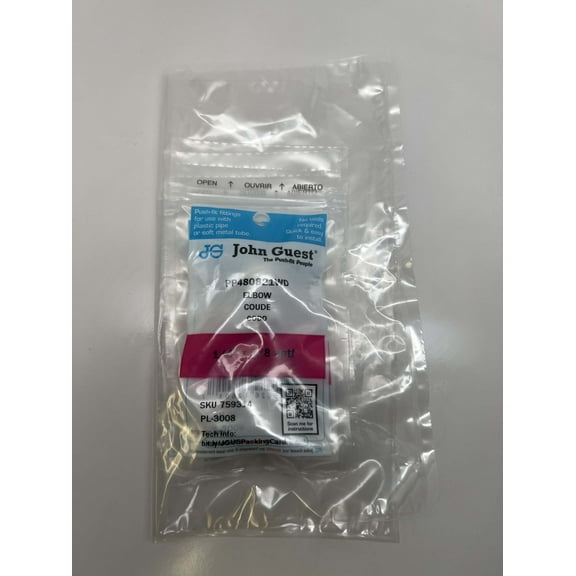 John Guest PP480821WD Elbow Coude 1/4" x 1/8 nptf (Pack of 2)