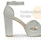 thumbnail image 4 of De Mujer Brillo Plataforma Tacones Entrecruzado Tacón Grueso Sandalias Plateado US 8/UK 6/EU 38.5, 4 of 6
