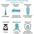 thumbnail image 3 of Kids Sleeping Bag Mummy Style 32–59F with Pillow Sleeve 4 Season Lightweight Backpacking Style for Camping Sleepovers Sky Blue Up to 4'3", 3 of 6