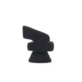 thumbnail image 6 of Swivel Accent Chair with Wooden Frame,Round Armchair with Curved Backrest in Fabric for Living Room and Bedroom,Black Teddy, 6 of 9