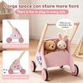 thumbnail image 6 of 2 in 1 Wooden Baby Walker and Activity Center for Girls Boys Sit-to-Stand Learning Toy Kids Montessori Educational Push Toys with Music Detachable Busy Keyboard for Toddlers Pink, 6 of 7