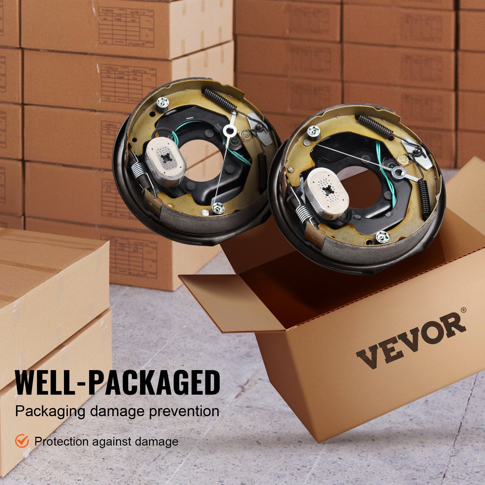KFFKFF Electric Trailer Brake 10"x2-1/4" Self-Adjusting Assembly 1 Pair 3500 lbs