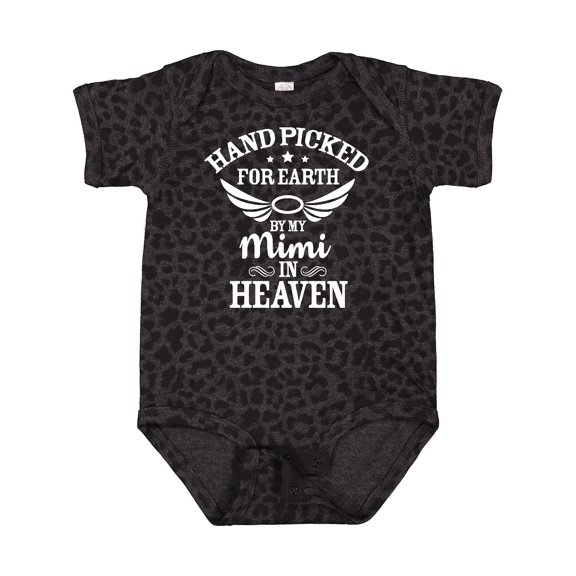 Inktastic Handpicked for Earth by My Mimi in Heaven with Angel Wings Boys or Girls Baby Bodysuit
