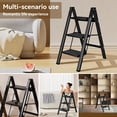 thumbnail image 2 of BOWEITI 4 Step Ladder, Steel Folding Step Stool with Wide Anti-Slip Pedal, Portable Lightweight Multi-Use Stepladder 330lbs (Black), 2 of 9