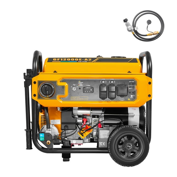 KFFKFF Portable Tri-Fuel Generator, 13500W Peak Gasoline, 12000W Peak LPG, 11000W Peak Natural Gas, Home Backup Power with Electric Start, Compatible with Gasoline, LPG, and Natural Gas