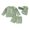 Green, variant on Rovasas Boy Rash Guard Swimsuit Stripe Long Sleeve Mock Neck Tops Shorts Hat