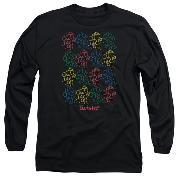 Twister Retro Fashion Icon Long Sleeve Adult 18/1 T-Shirt Black