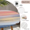 thumbnail image 3 of Pink Blue Ombre Round Tablecloth for 55-60 Inch Tables, Fitted Table Cover with Elastic Edge, Oil Painting Modern Abstract Waterproof Outdoor Table Cloth Protector for Patio Garden Dinner Picnic, 3 of 9