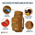 thumbnail image 4 of Go Time Gear | Exo-Tek H2O Water Bottle Carrier Pack | Bottle Holder | Hydration Opening, Utility Zip Pouch, Removeable Shoulder Strap | Fits 40 oz. Wide-Mouth Canisters | Brown, 4 of 7