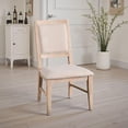 thumbnail image 6 of Ellon Side Dining Chair Set of 2-Distressed Natural Brown Wood-Beige Fabric, 6 of 6