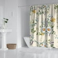 thumbnail image 2 of Rose Patterned Shower Curtain for Bathroom, 72x72 Polyester, Vintage Garden Aesthetic with Plastic Hooks, Romantic Blossom Vibes, 2 of 5