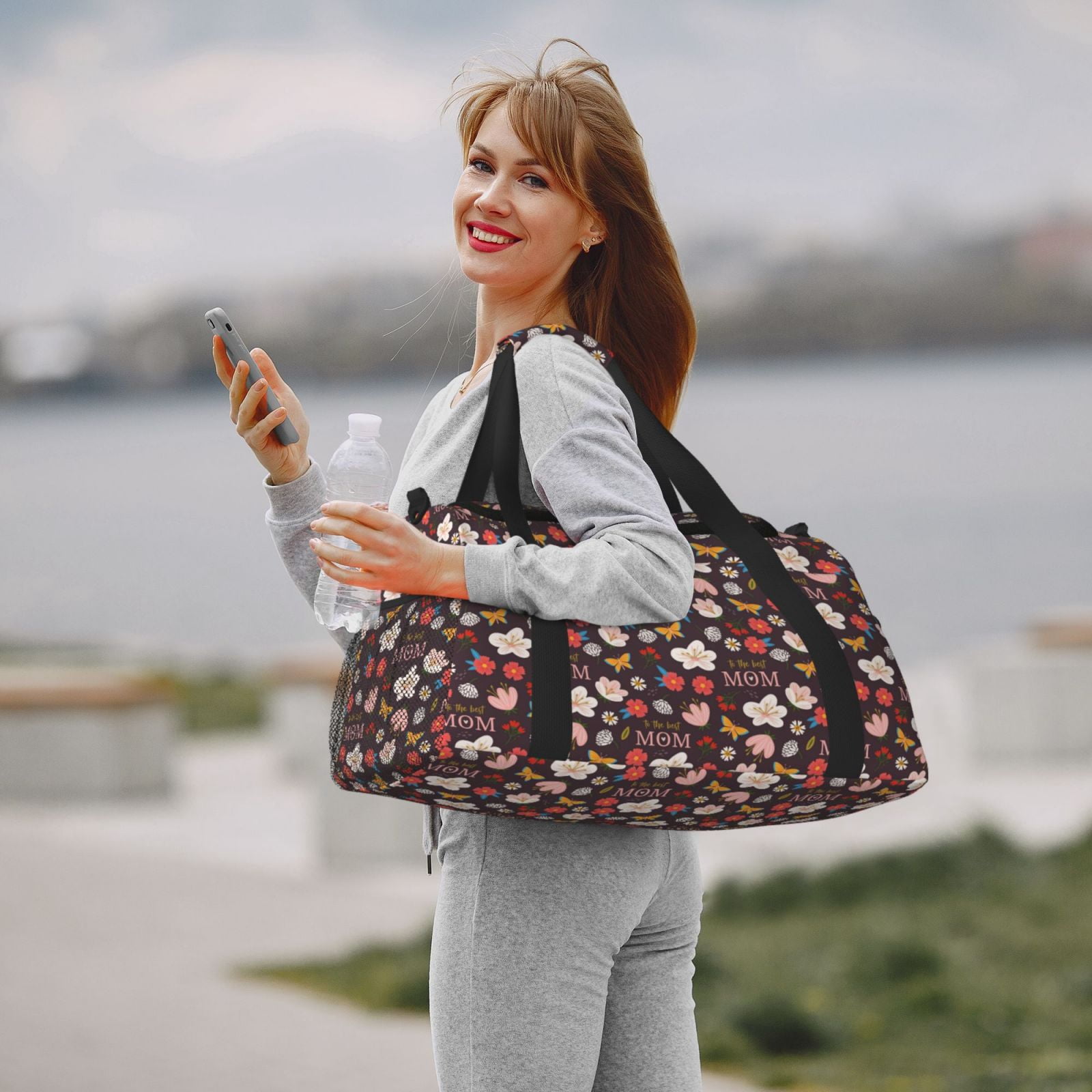 Fuzoiu To The Best Mom Print Travel Duffle Bag,Carry On Tote Bags,Duffel Bag,Sport Gym Bag, Hospital Bag for Labor and Delivery, Overnight Bag,Luggage Bag
