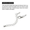 thumbnail image 4 of 10Sets Fold Over Cord Ends with Lobster Claw Clasps Extender Chain 1mm Silver, 4 of 7