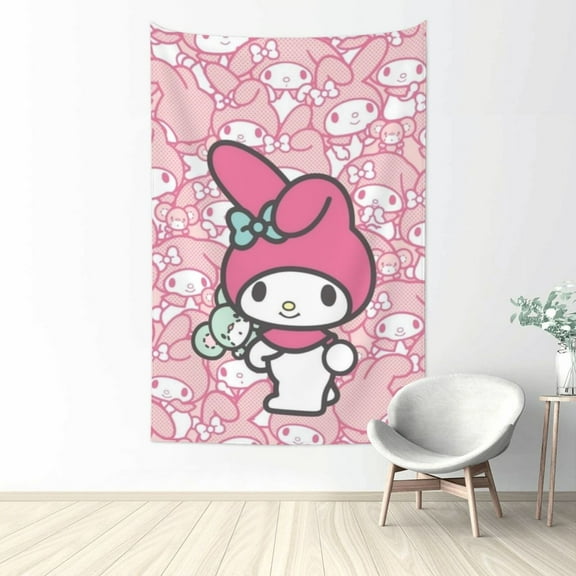 Sanrio My Melody Tapestry Wall Hanging Home Decoration Wall Blanket Dormitory Living Room Bedroom Backdrop Poster( 60x40inch)