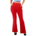 thumbnail image 2 of Tummy Control Butt Sculpting Flare Pants With Pockets - Barbados Cherry, 2 of 7