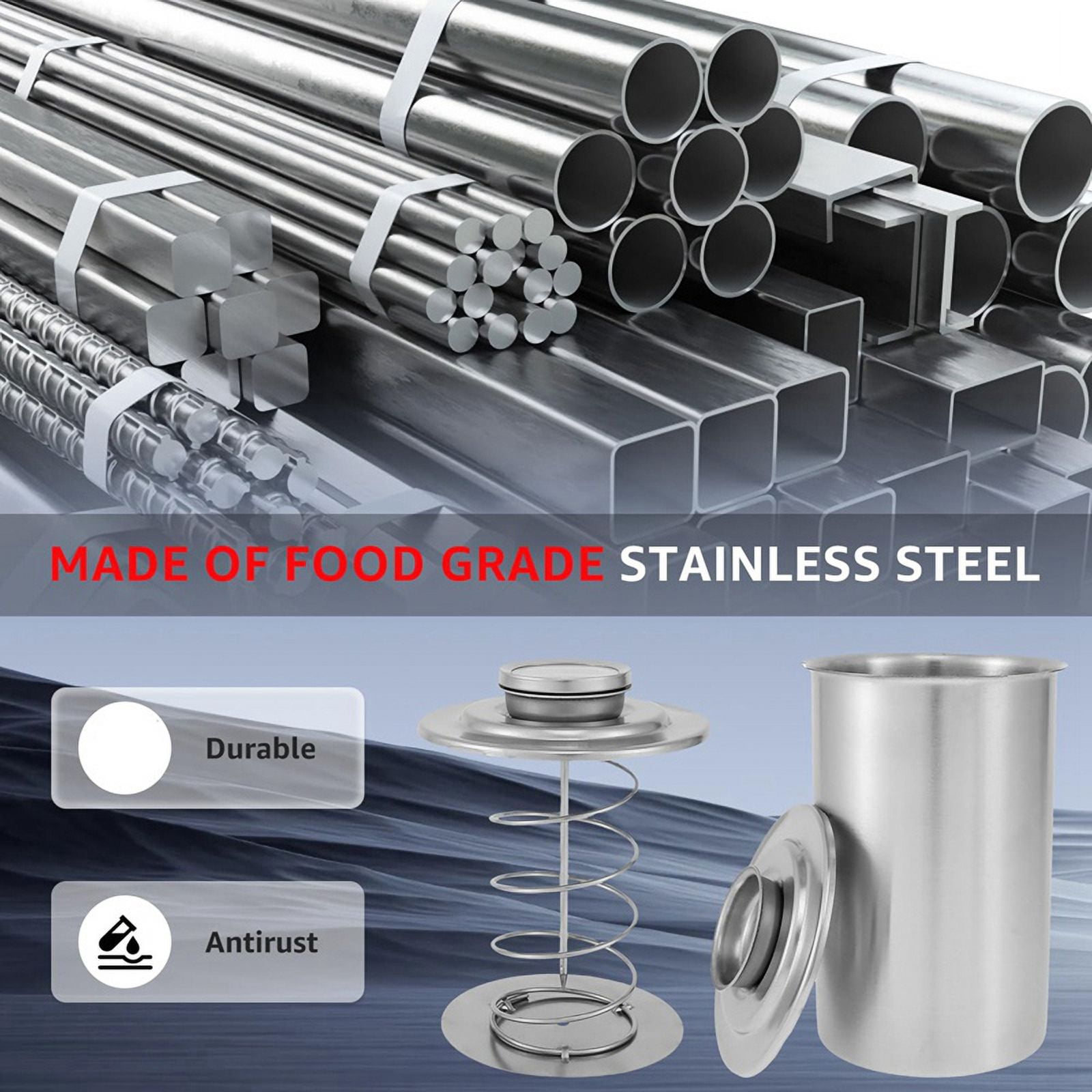 Stainless Steel Meat Press Meat, Large Capacity Ham Press Maker with Thermometer, Round Shape  Meat Press Mold