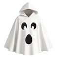 thumbnail image 2 of FYDUU Toddler Boys Girls Halloween Ghost Face Print Poncho Cape Hooded Top Cute Child Clothes Fancy Party Dress-Up Outfit, 2 of 6