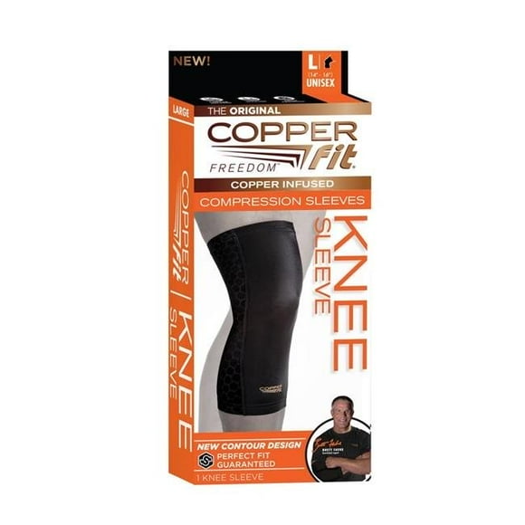 Copper Fit 6005310 Compression Knee Sleeve, Black