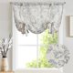 thumbnail image 2 of JINCHAN Cortina Visillo con Lazo y Volante en Lino Floral Gris 54", 2 of 9