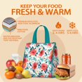 thumbnail image 5 of Pioneer Flower Floral Print Pattern Insulated Lunch Bag for Women & Adults,Large Portable Soft Cooler Lunch Bag,Thermal Food Storage Tote with Pearl Cotton,8.66L,8.75x5.75x9.5 Inch, 5 of 6