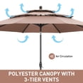 thumbnail image 3 of Ainfox  Patio Umbrella with Base 10ft 3 Tiers Outdoor Umbrella Brown, 3 of 5