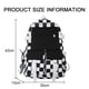 thumbnail image 2 of Mochila kawaii, mochila para estudiantes, mochila de gran capacidad, mochila para el campus con cuadros en blanco y negro, linda para niñas, 2 of 6