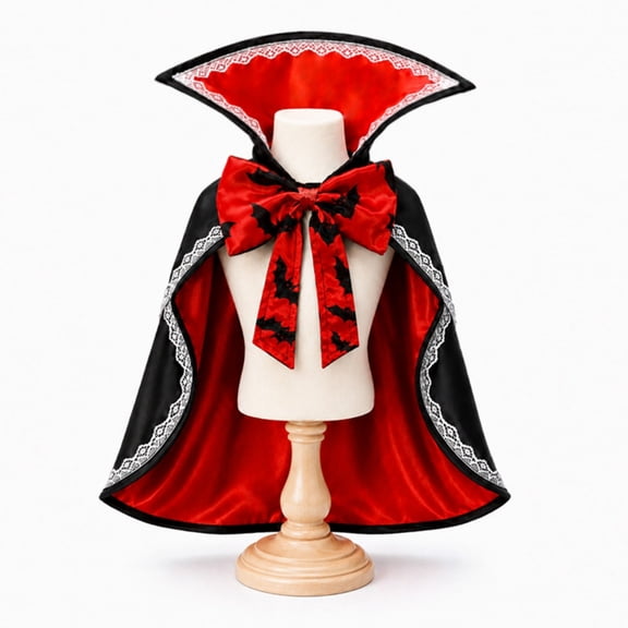 Pet Halloween Vampire Cape, Bat Bow Cosplay Cloak, Halloween Costume Outfit For Cats Small Dogs