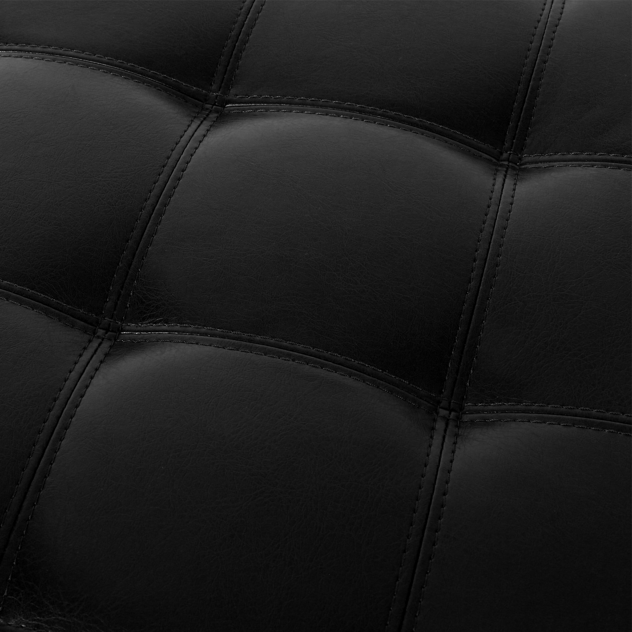 Noble House Rosalla Faux Leather Storage Ottoman, Midnight Black, Dark Brown
