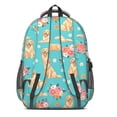 thumbnail image 3 of Golden Retriever and Floral Blue Pattern Cute School Backpack Bag with Padded Back and Adjustable Shoulder Straps 16.9 X 12.6 X 5.9 Inches, 3 of 5