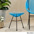 thumbnail image 6 of Hayk Outdoor Modern Faux Rattan Side Table with Tempered Glass Top, Blue and Black, 6 of 11