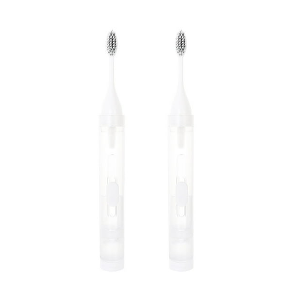 EeaseMX 2 cepillos de dientes plegables y portátiles para viaje (blancos)