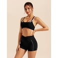 thumbnail image 4 of PISONIC Workout Sets for Women 2 Piece Twist Back Layered Sports Bra Mini Shorts Yoga Pilates Outfits Active Wear, 4 of 6