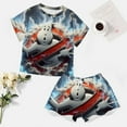 thumbnail image 4 of Ghostbusters Logo Summer Home Suit For Womens Short-Sleeved Pajama Set 2pcs Loungewear Soft Sleepwear T-Shirts Tee Shirt Top And Short Sleeping Pants, 4 of 8