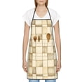 thumbnail image 4 of Anti-Fouling Belt Pocket Elasticated Apron - Non-Slippery Non-Fading Non-Shrinking Non-Crinkly Water-Repellent Beige Checked Hand-Drawn Sketch_1, 4 of 8