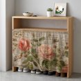 thumbnail image 6 of Vintage Spring Floral Cabinet Curtains for Kitchen 35"W x 35"L, Pink Rose Rustic Botanical Letter Laundry Sink Cabinets Magic Tape Short Curtain Privacy Panel for Bathroom Vanity Cabinets, 6 of 9