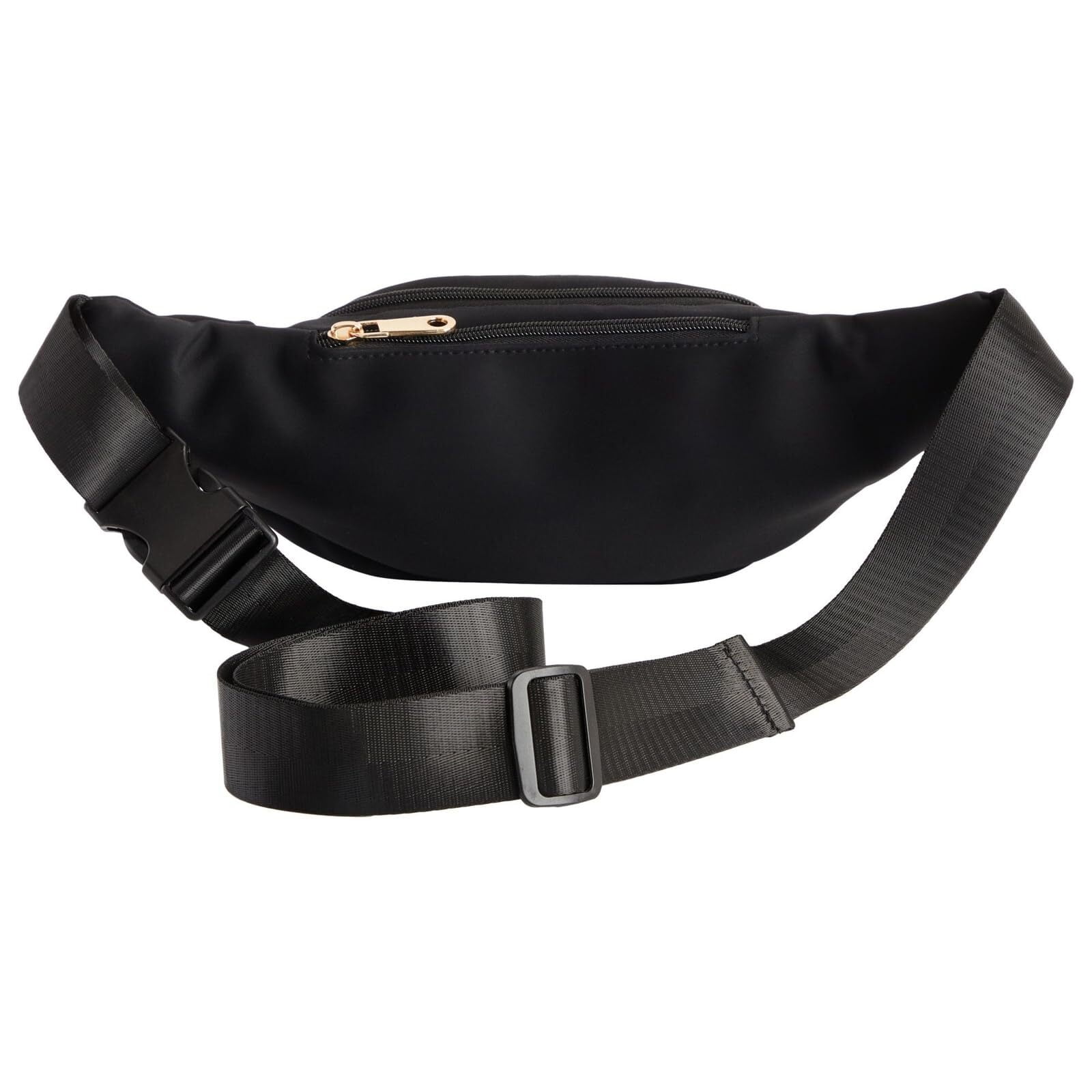 Black Extra Large Fanny Pack Plus Size, Crossbody Bag with Adjustable Belt Straps Fits 34-60 Inch Waist (Expands to 5XL)