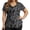 A Black, variant on Women's T-Shirts Women's Print V Neck Short Sleeve T Shirt Women's Plus Size Sports Top Loose Fit for Casual Active Black XXL