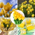 thumbnail image 6 of 10Pcs Artificial Tulips Flowers, Real Touch Latex Fake Tulips Flowers for Decoration 13.5" Floral Arrangement Bulk Flowers for Vase Centerpieces Wedding Party, Yellow, 6 of 7
