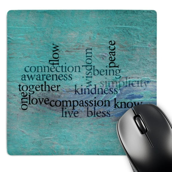3dRose, Awareness and Compassion Inspiring Words Religion and Spirituality, MousePad