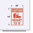 thumbnail image 2 of Caution Height 13' 6" Vinyl Decal Sticker - High Trailer Sign Truck Safety Decal for Dry Van and Reefer Trailers Truck Decals & Markings Caution Clearance Height Sign (10" x 14", Orange), 2 of 8