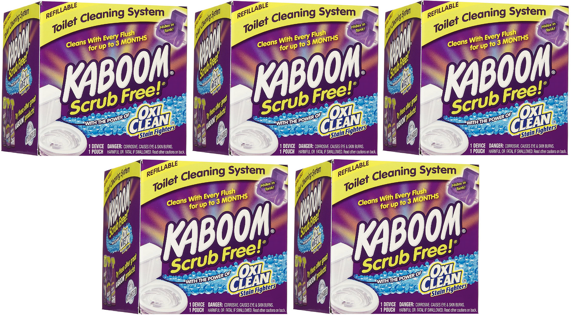 Kaboom Scrub Free! Continuous Clean Toilet Cleaning 5CT System