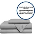 thumbnail image 2 of Juego de Funda Duvet, Bluelander, para Edredón Individual, Diseño Liso, Gris, 2 of 8